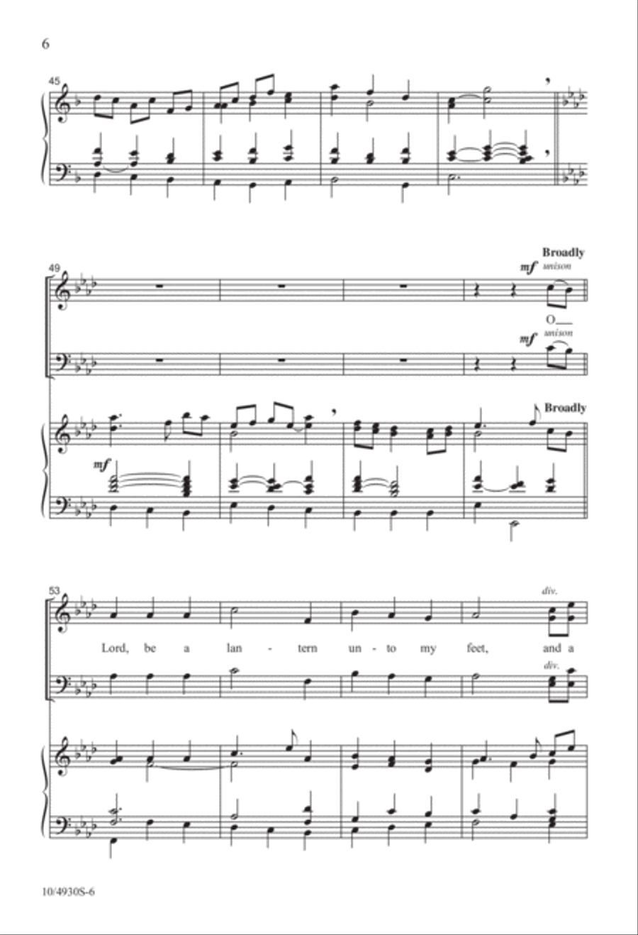 Thy Word Is a Lantern 4-Part scores gallery preview page 6