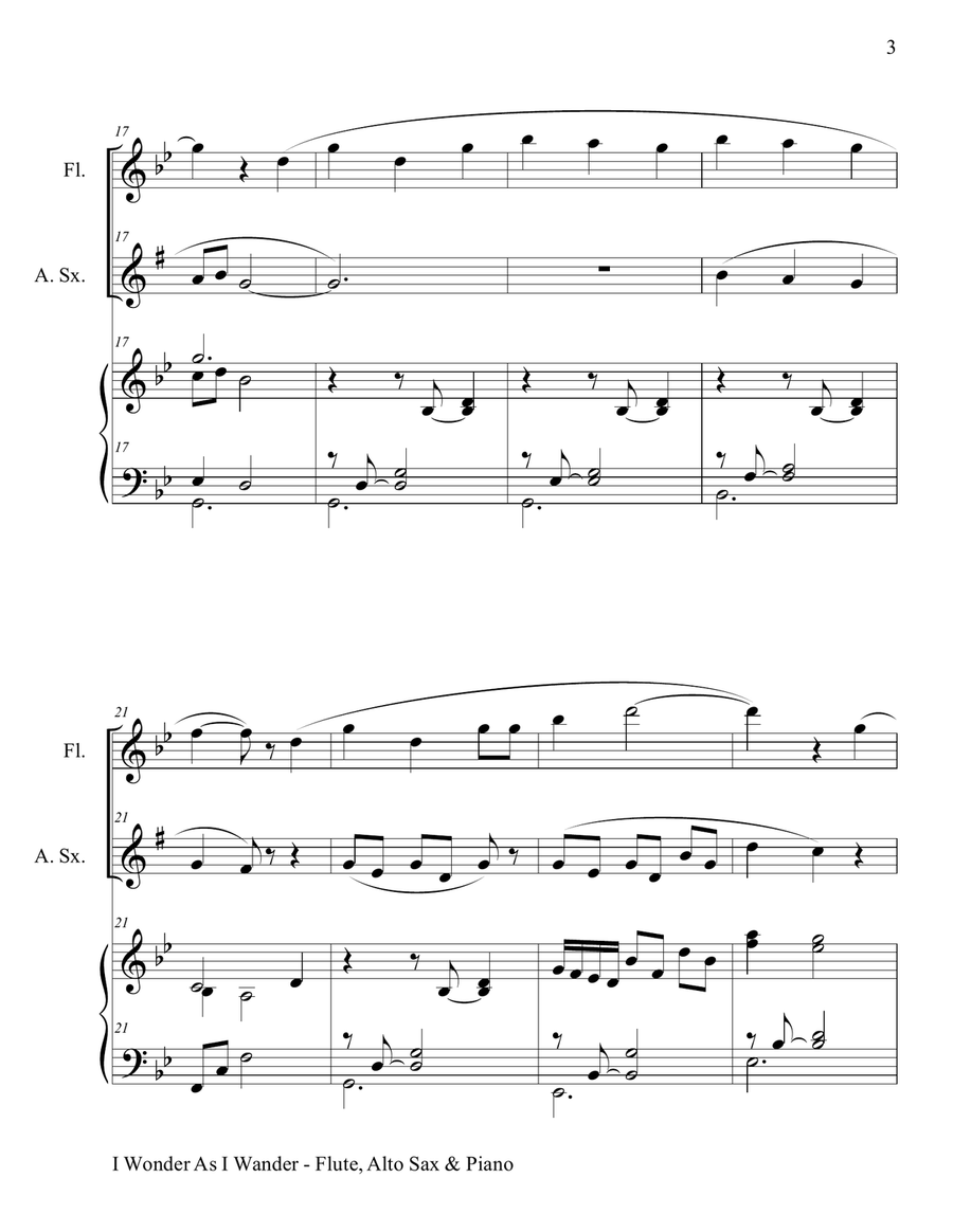 I Wonder As I Wander I Wonder As I Wander Woodwind Duet scores gallery preview page 4