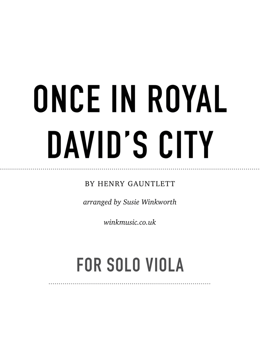 Once In Royal David's City Viola Solo scores gallery preview page 1