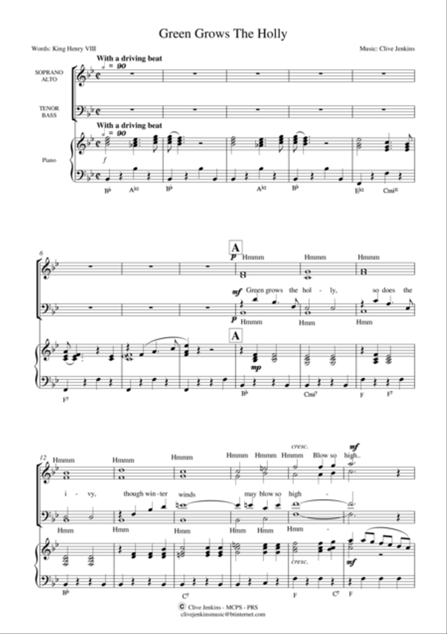 Green Grows The Holly Green Grows The Holly 4-Part scores gallery preview page 1
