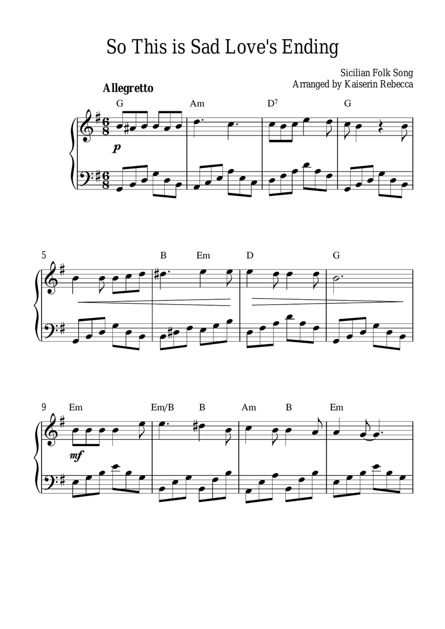 So This is Sad Love's Ending Piano Method scores gallery preview page 1