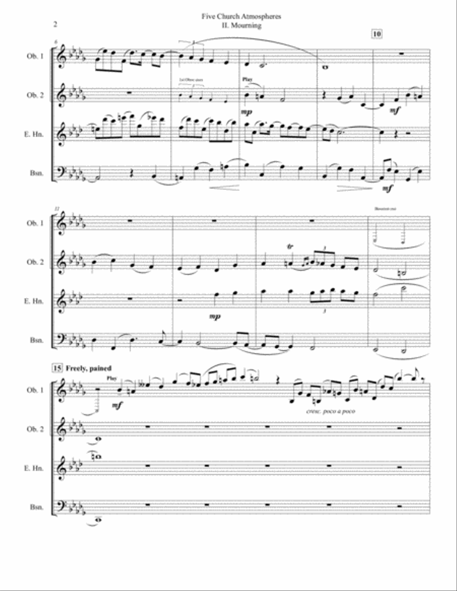 Five Church Atmospheres Woodwind Quartet scores gallery preview page 6