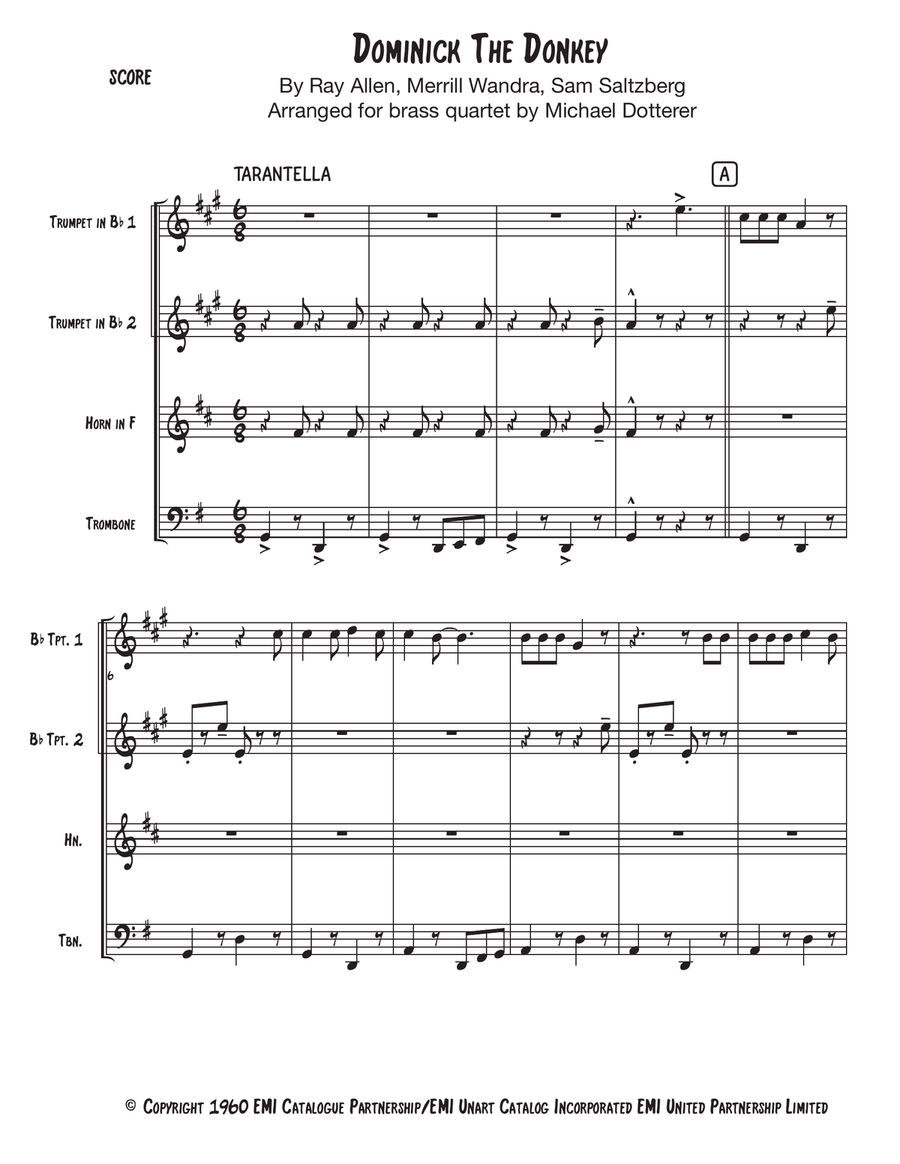 Dominick, The Donkey Dominick, The Donkey Brass Ensemble scores gallery preview page 4