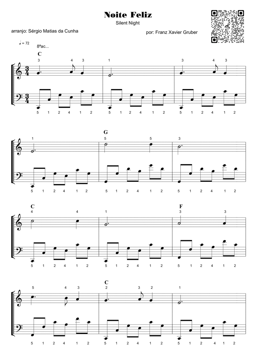 Noite feliz Piano Method scores gallery preview page 1