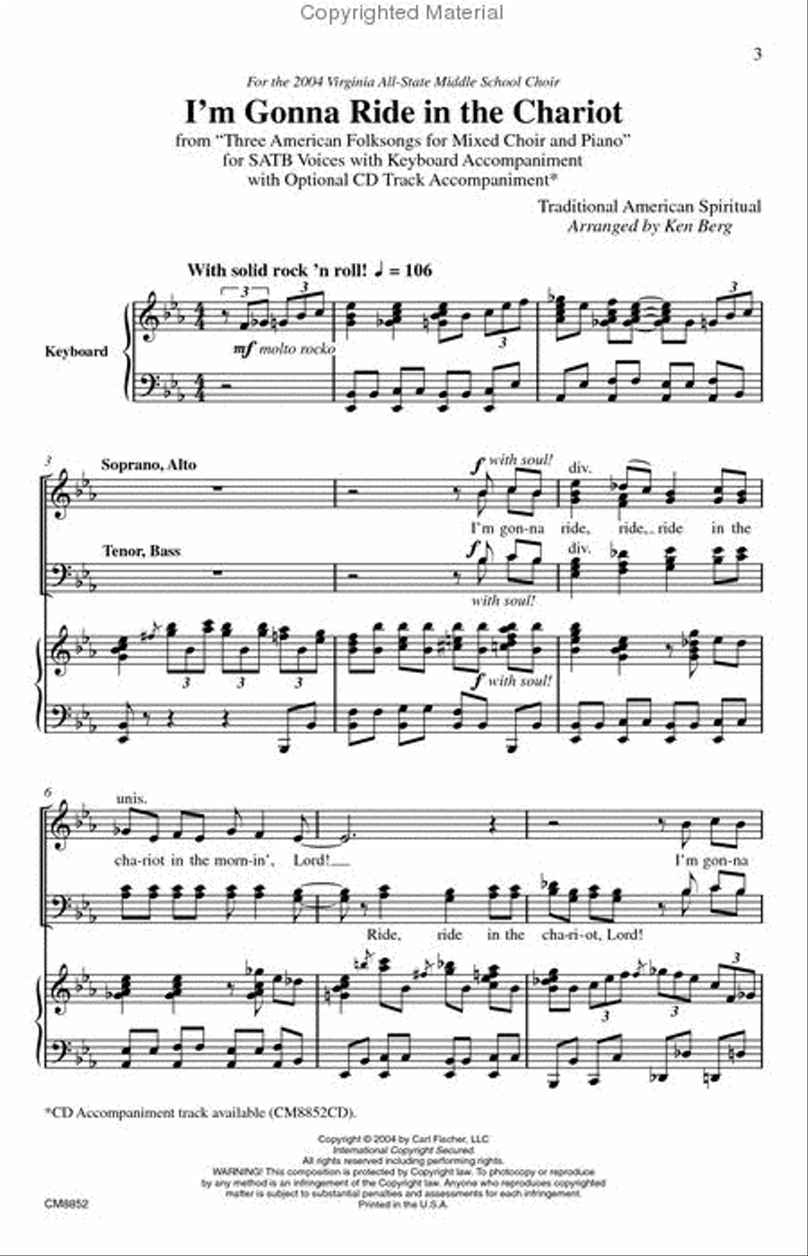 I'm Gonna Ride in the Chariot 4-Part scores gallery preview page 2