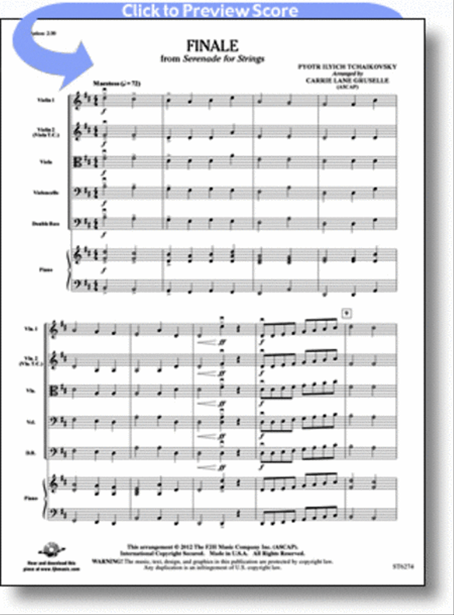 Finale from Serenade for Strings String Orchestra scores gallery preview page 1