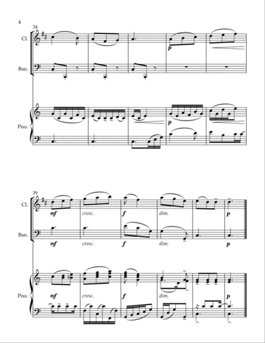Trio #2 II. Andante quasi adagio Woodwind Duet scores gallery preview page 4