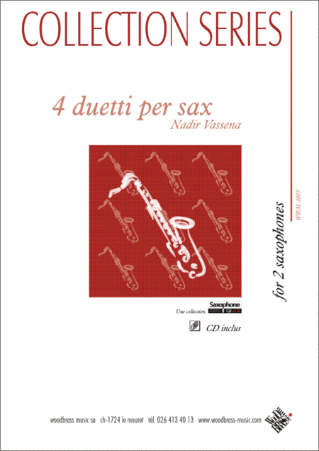 Nadir Vassena: 4 Duetti per Sax (with CD)
