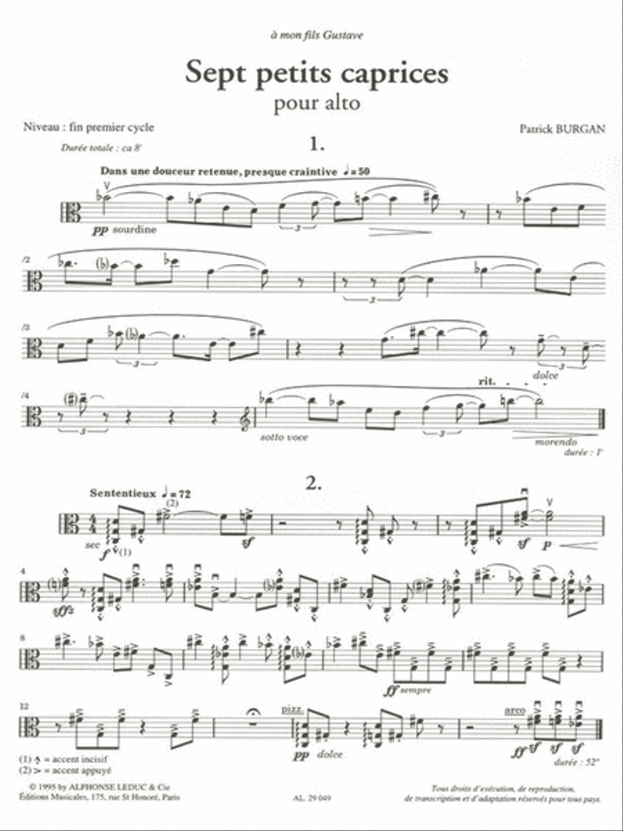7 Petites Caprices (viola Solo) Viola Solo scores gallery preview page 2