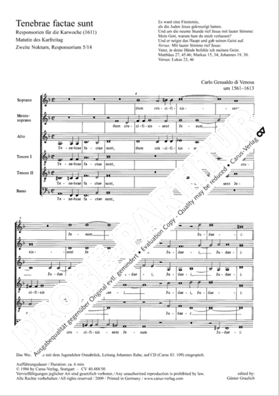 Tenebrae factae sunt Choir scores gallery preview page 2