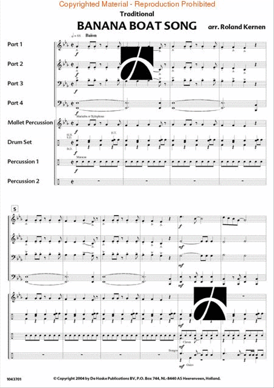 Banana Boat Song Concert Band scores gallery preview page 2