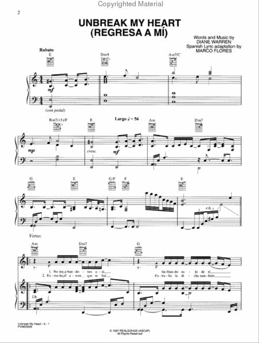 Unbreak My Heart Unbreak My Heart Small Ensemble scores gallery preview page 2