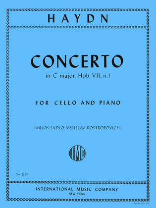Book cover for Concerto in C major, Hob. VIIb: No. 1