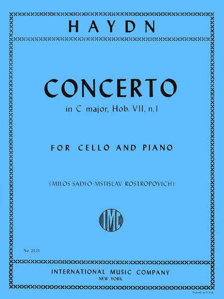 Concerto in C major, Hob. VIIb: No. 1 by Franz Joseph Haydn Piano Accompaniment - Sheet Music
