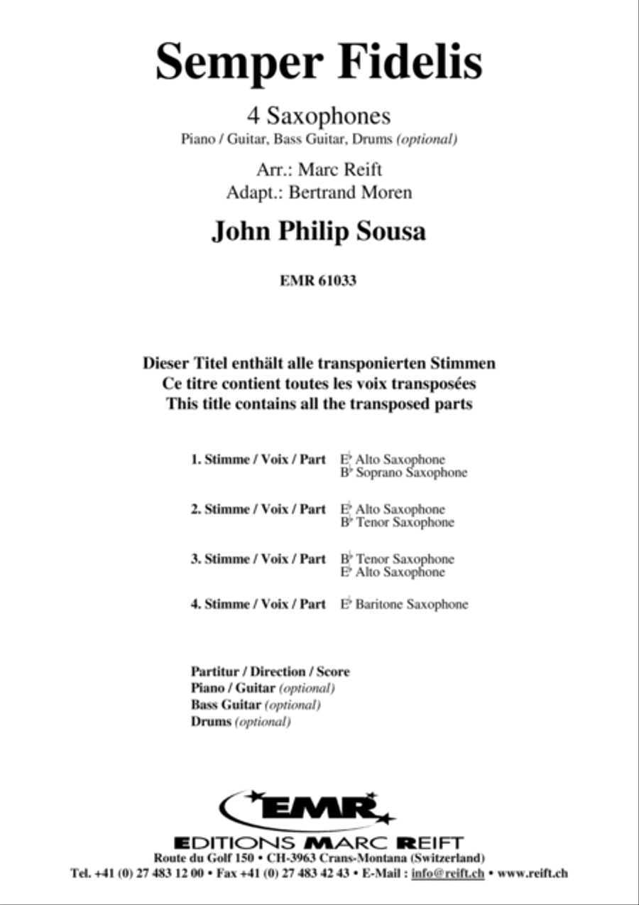 Semper Fidelis Semper Fidelis Saxophone Quartet scores gallery preview page 2