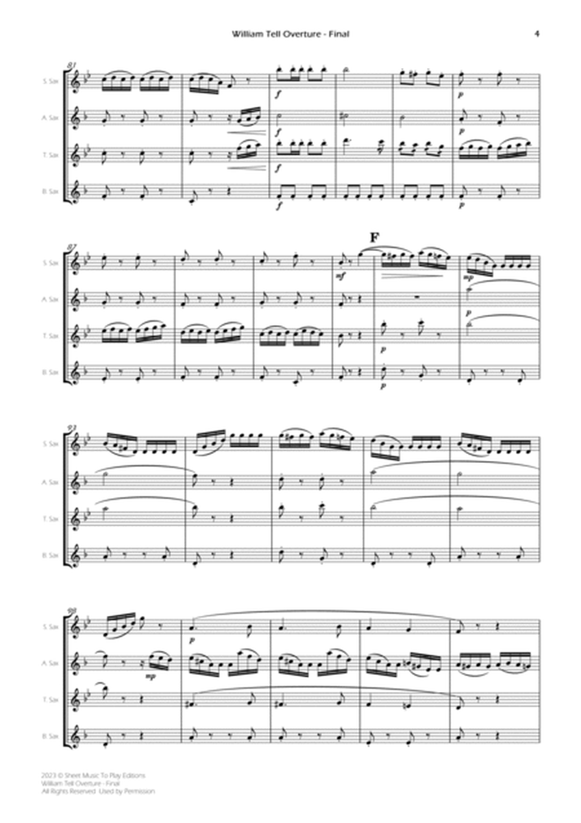William Tell Overture - Sax Quartet (Full Score and Parts) image number null