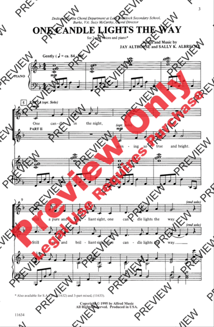 One Candle Lights the Way 2-Part scores gallery preview page 7