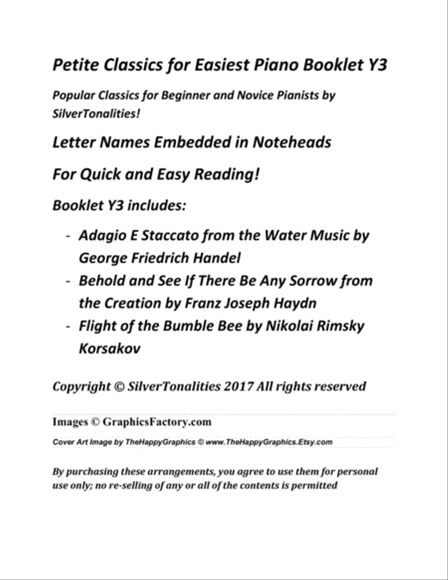 Petite Classics for Easiest Piano Booklet Y3 Easy Piano scores gallery preview page 2