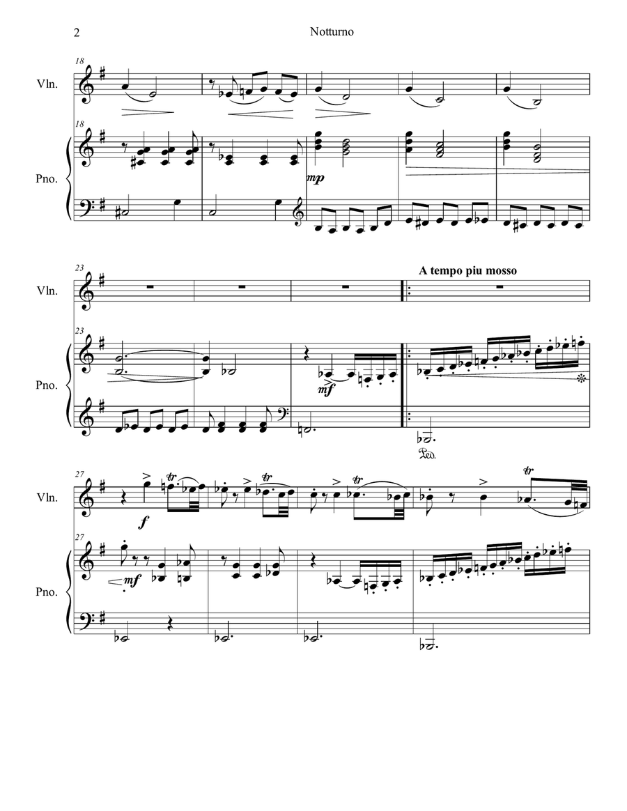 Notturno Violin Solo scores gallery preview page 2