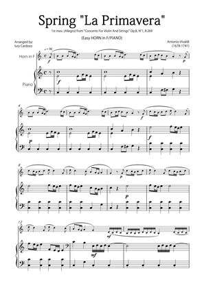 "Spring" (La Primavera) by Vivaldi - Easy version for HORN in F & PIANO