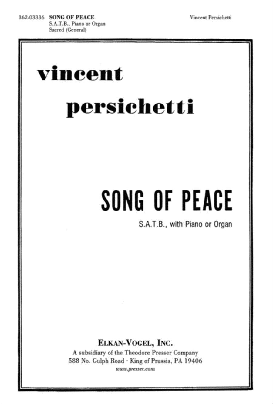 Song of Peace Song of Peace 4-Part scores gallery preview page 1