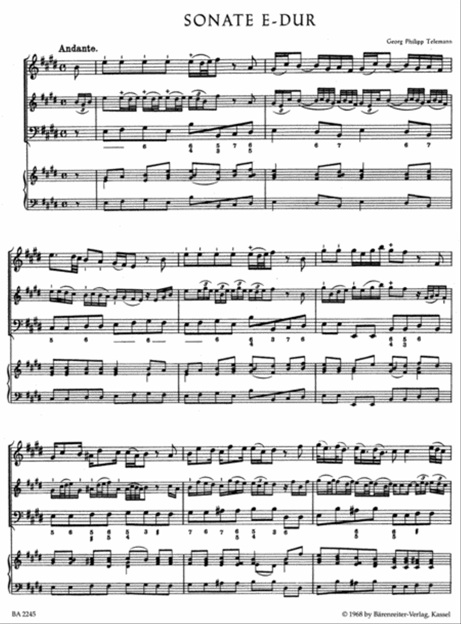 Twelve Methodical Sonatas for Flute or Violin and Basso continuo Flute scores gallery preview page 2