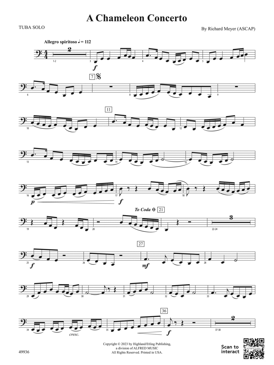 A Chameleon Concerto: Solo Tuba String Orchestra scores gallery preview page 1