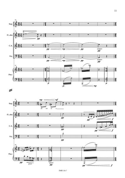 Laps pour soprano, flute alto, cor anglais, violoncelle et piano