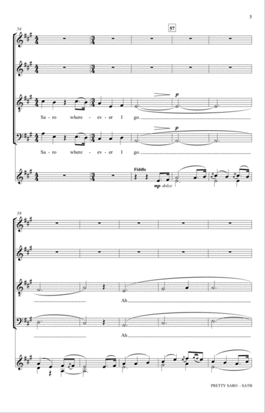 Pretty Saro (No. 2 from Appalachian Stories) 4-Part scores gallery preview page 5