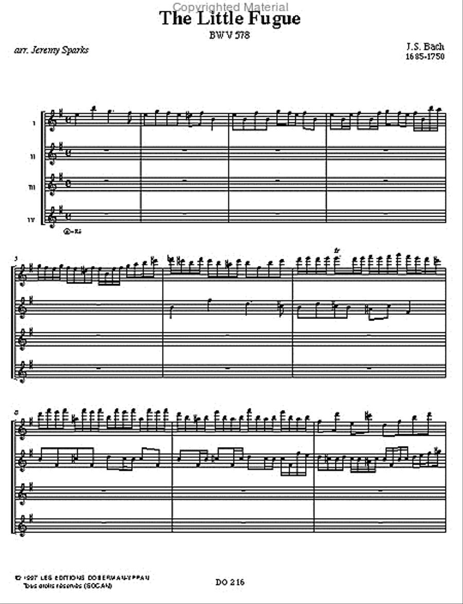 The Little Fugue BWV 578 The Little Fugue BWV 578 Guitar Ensemble scores gallery preview page 2