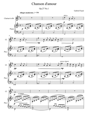 Gabriel Fauré - Chanson d'amour (Clarinet Solo)