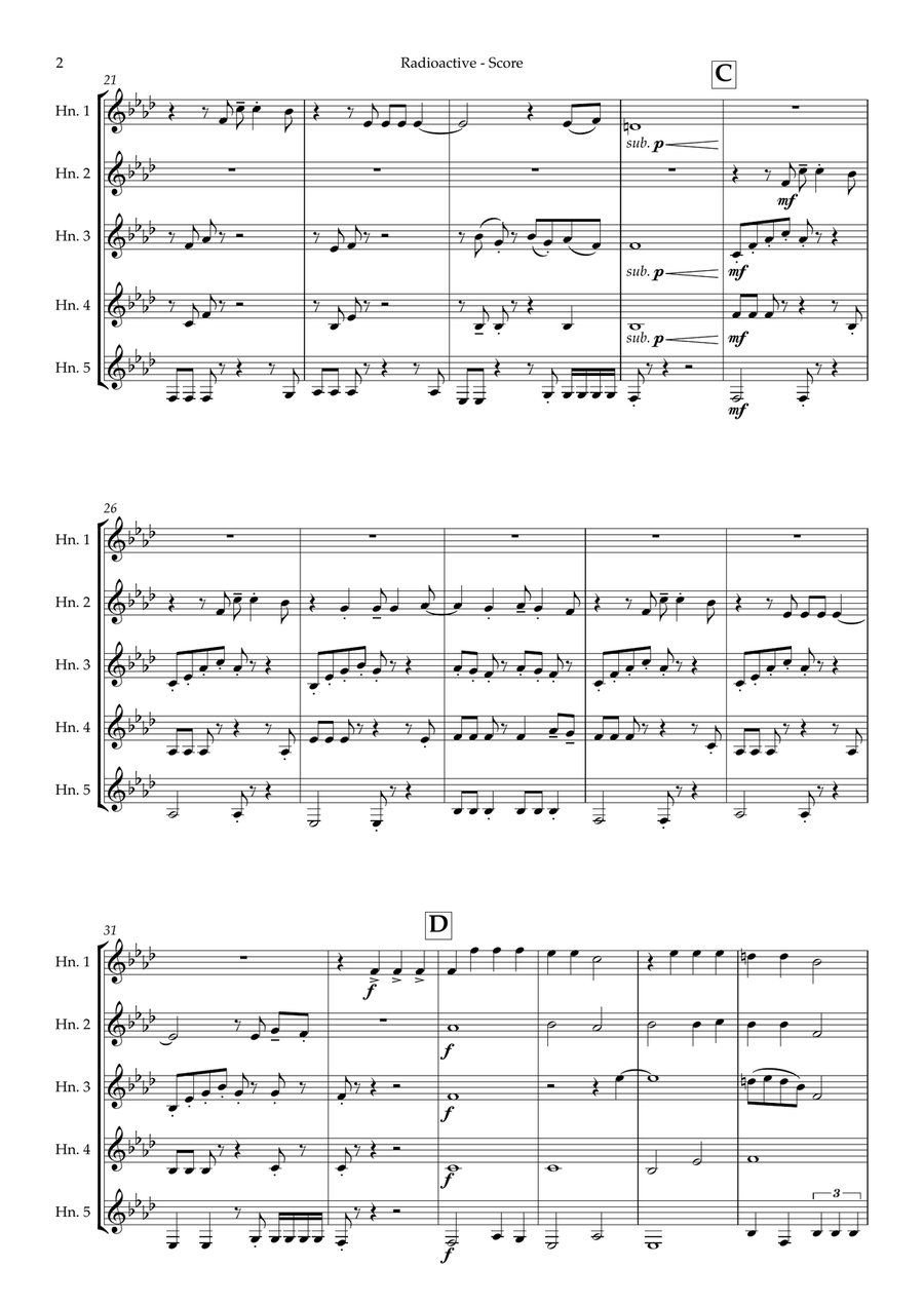 Radioactive Radioactive Brass Quintet scores gallery preview page 6
