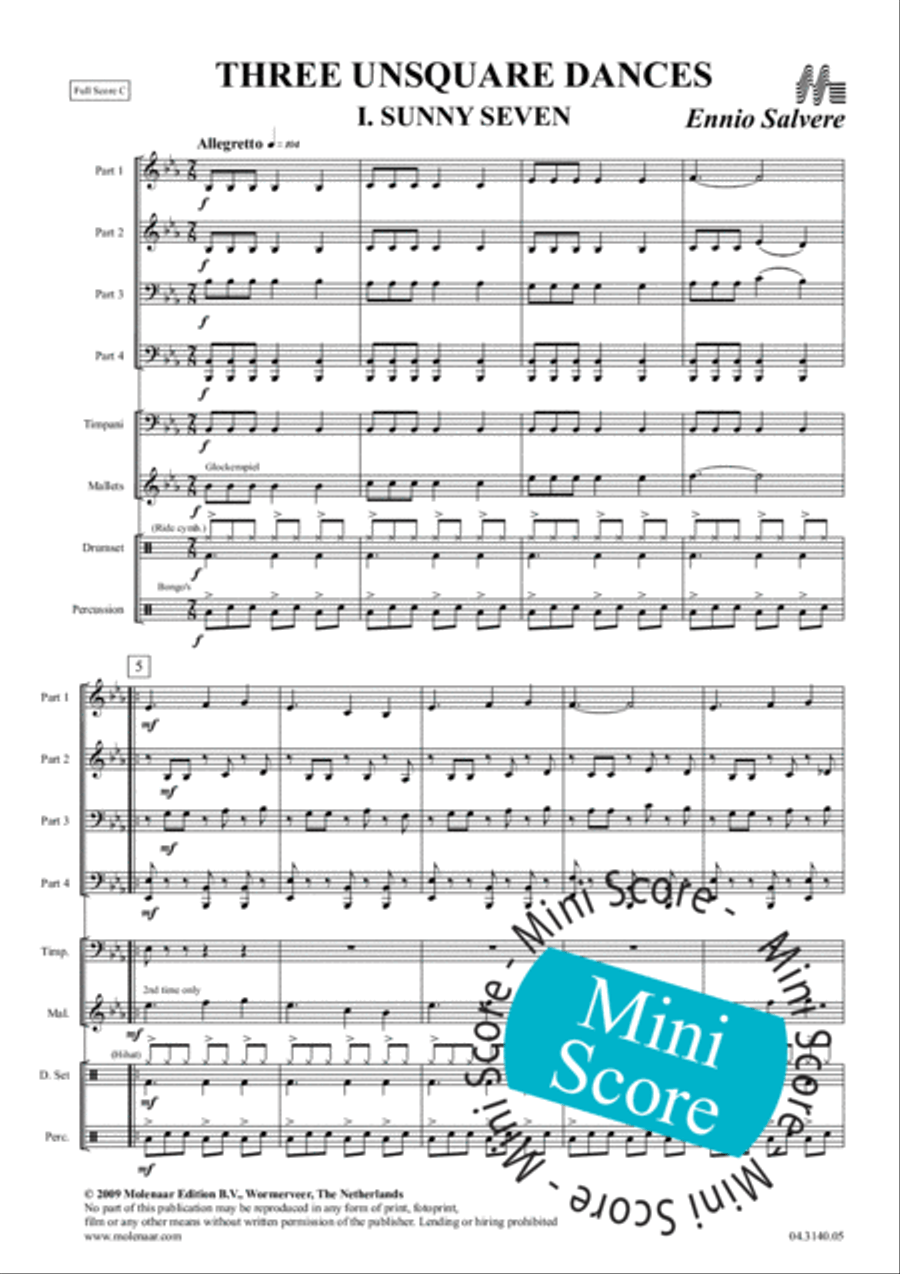 Three Unsquare Dances Brass Band scores gallery preview page 7