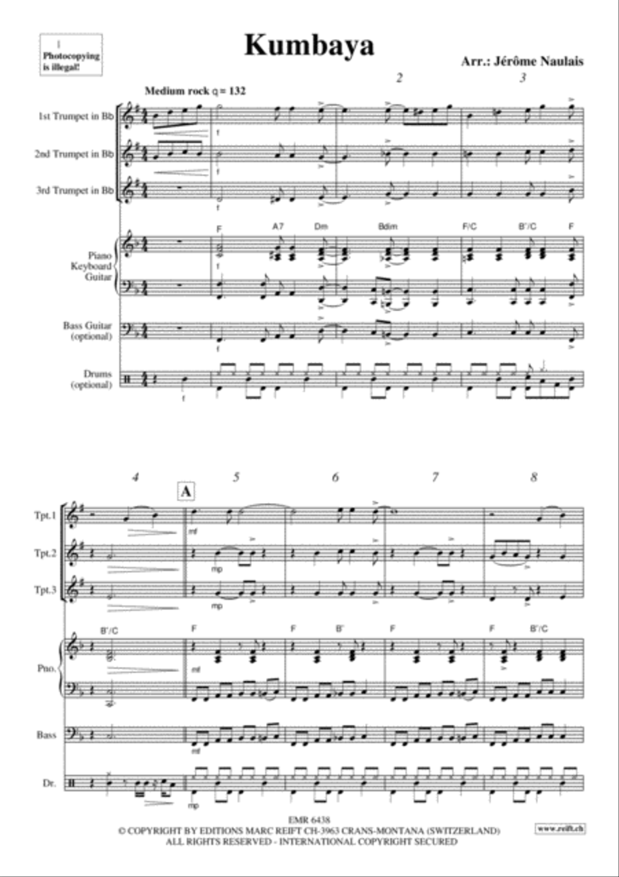 Kumbaya Kumbaya Trumpet Trio scores gallery preview page 3