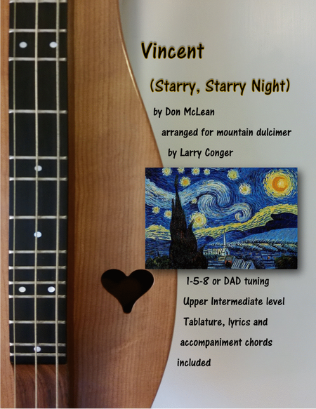 Vincent (Starry Starry Night) by Don McLean Dulcimer - Digital Sheet Music