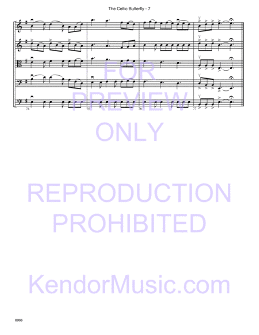 Celtic Butterfly, The (Junior Edition) (Full Score) String Orchestra scores gallery preview page 8