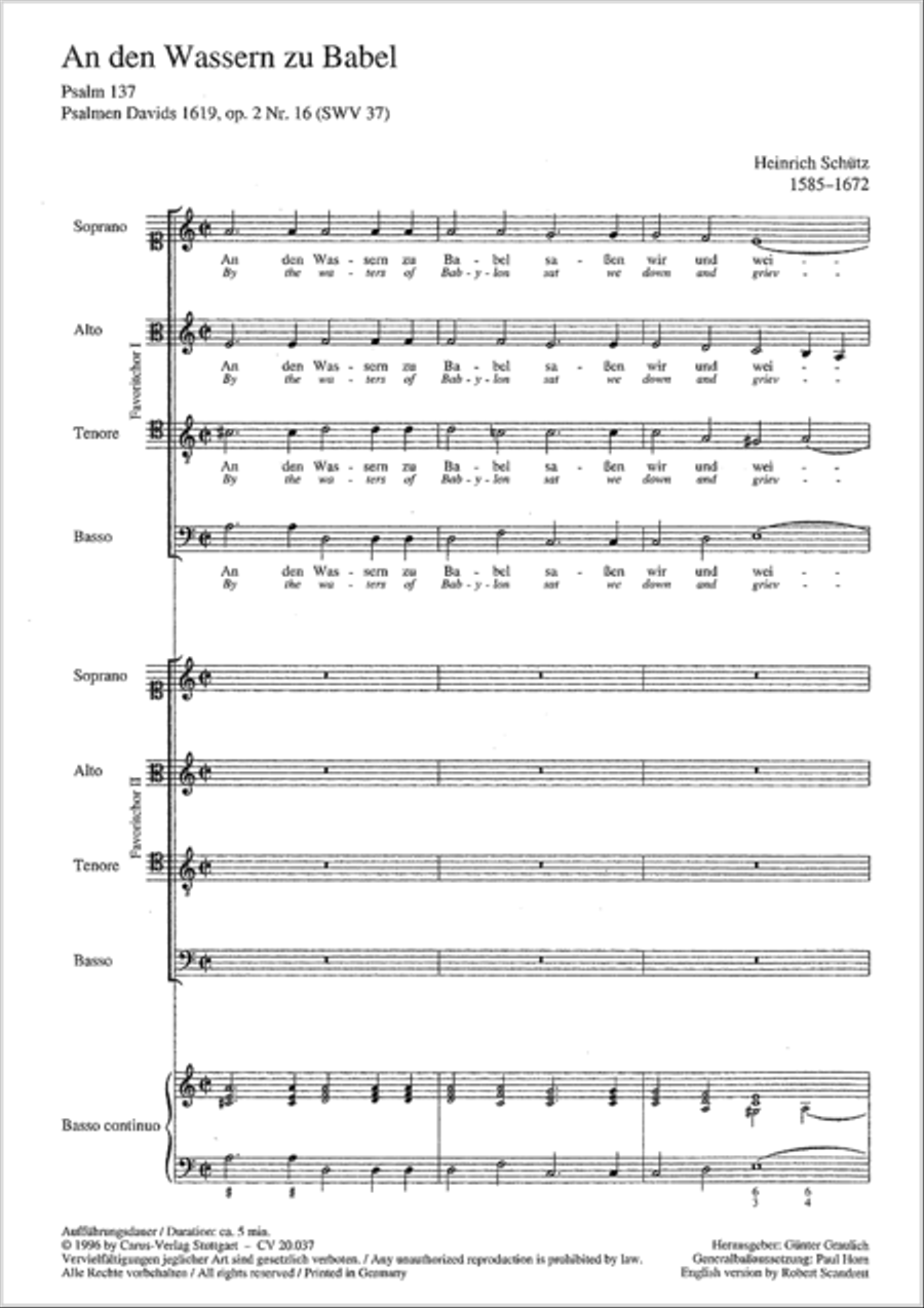 An den Wassern zu Babel sassen wir 4-Part scores gallery preview page 18