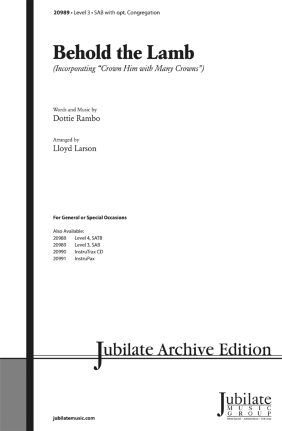Behold the Lamb Behold the Lamb 3-Part scores gallery preview page 1