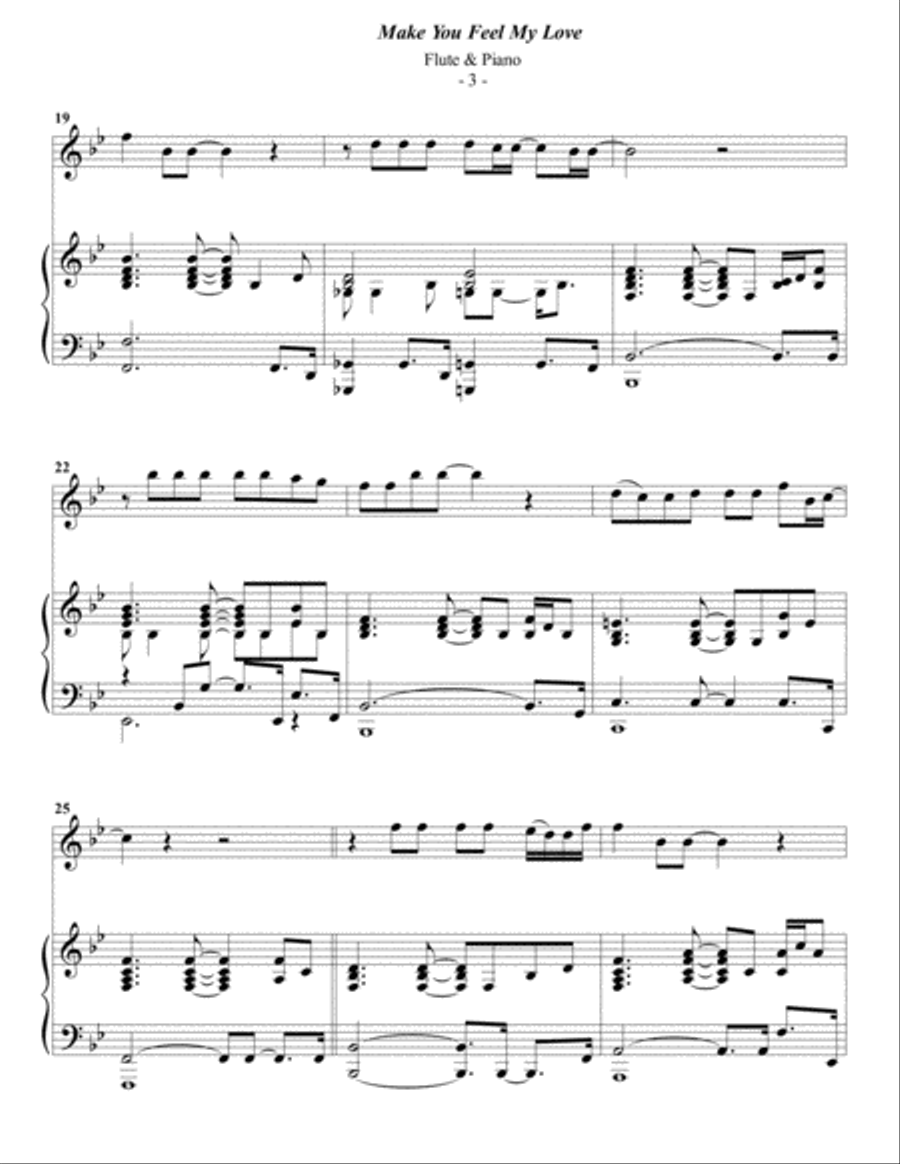 Make You Feel My Love Flute Solo scores gallery preview page 3