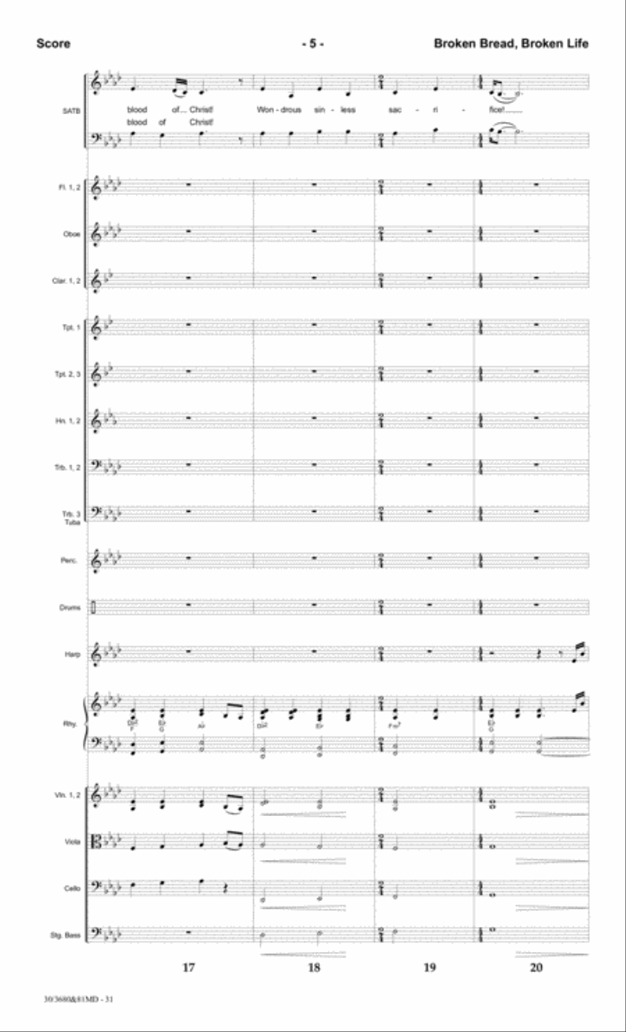Songs of the Cross - Orchestral Score and Parts Choir scores gallery preview page 15