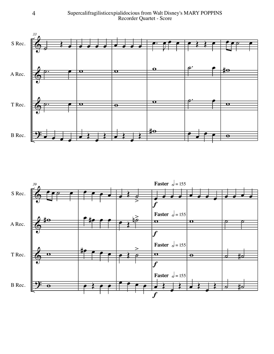 Supercalifragilisticexpialidocious from Walt Disney's MARY POPPINS Small Ensemble scores gallery preview page 4
