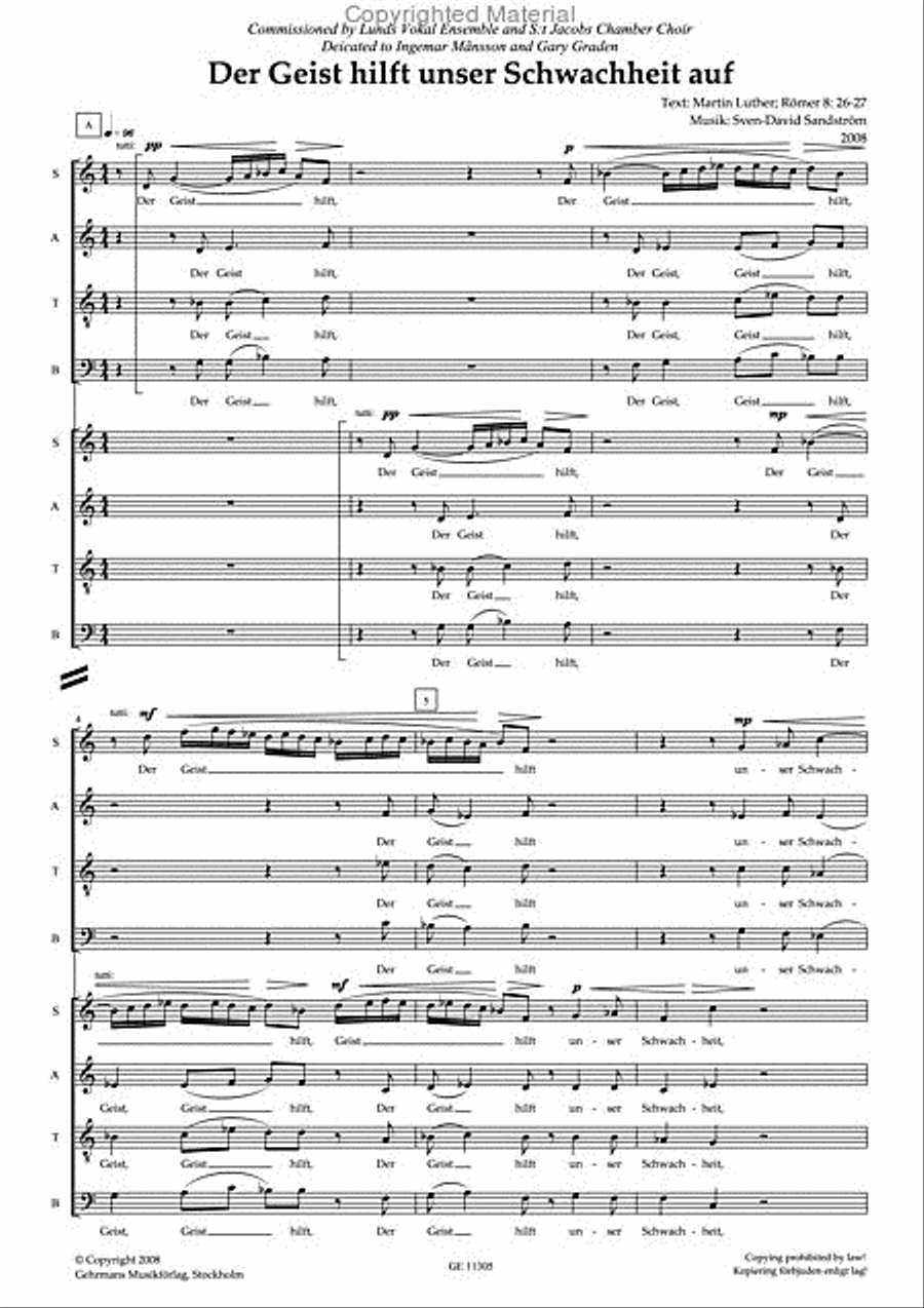 Der Geist hilft unser Schwachheit auf 4-Part scores gallery preview page 2