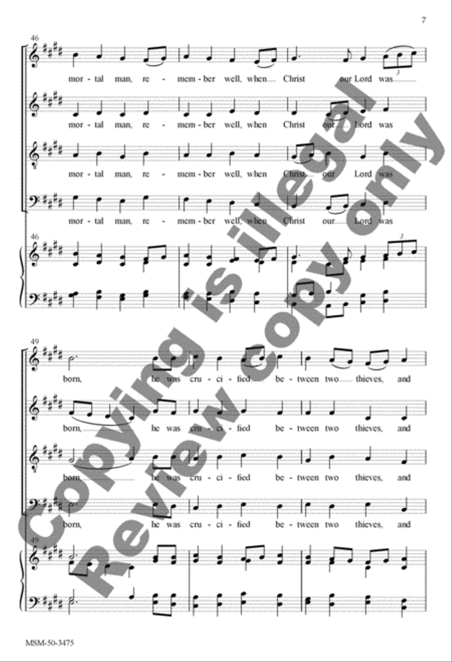 O Mortal Man, Remember Well 4-Part scores gallery preview page 7