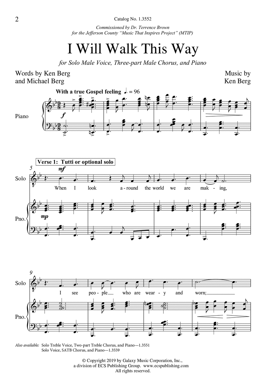 I Will Walk This Way 3-Part scores gallery preview page 1