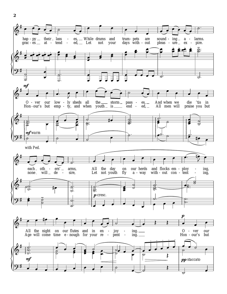 How Blest Are Shepherds Piano, Vocal scores gallery preview page 2