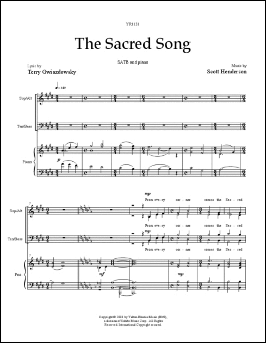 Sacred Song, The 4-Part scores gallery preview page 1