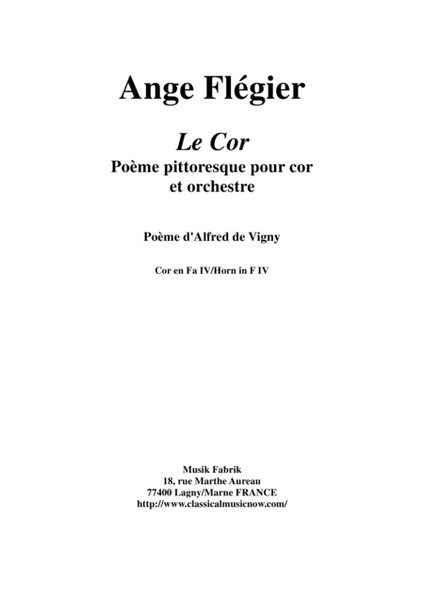 Ange Flégier: Le Cor for horn and orchestra: horn 4 (orch) part