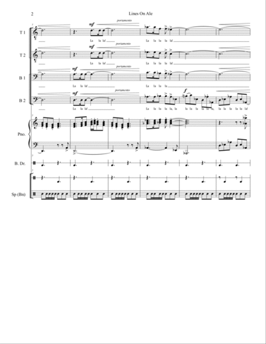 Lines on Ale TTBB scores gallery preview page 2