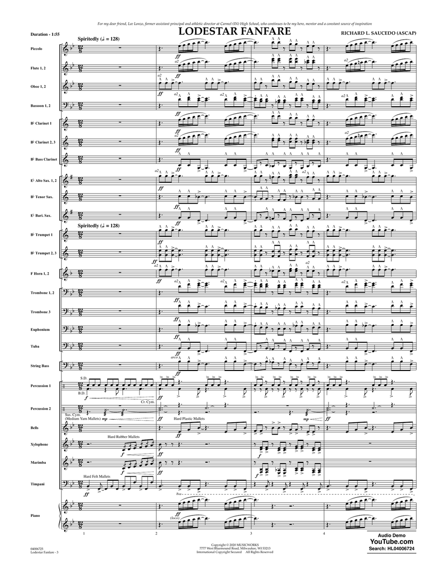Lodestar Fanfare - Conductor Score (Full Score) Lodestar Fanfare - Conductor Score (Full Score) Concert Band scores gallery preview page 3