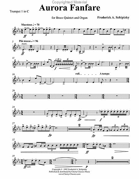 Aurora Fanfare for Brass Quintet & Organ image number null